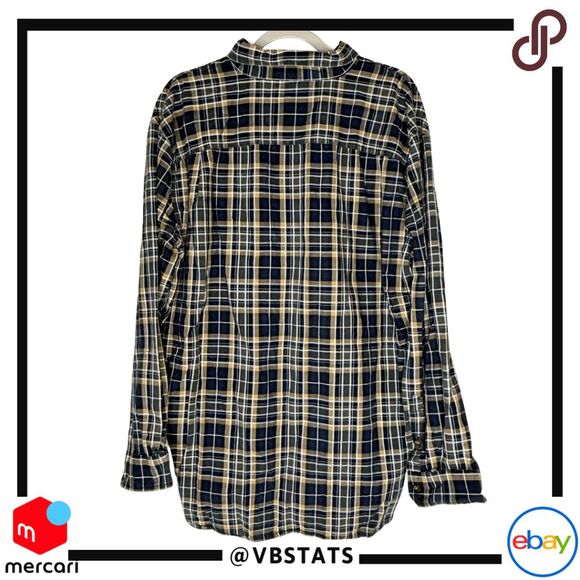 Carhartt Men's Relaxed Fit Plaid Long Sleeve Button Down Shirt Black Yellow 2XL - Picture 2 of 8